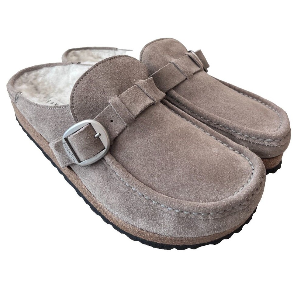 Birkenstock Buckley 270 Shearling Grey Suede Clogs Mule Size 42 Mens 9 Womens 11